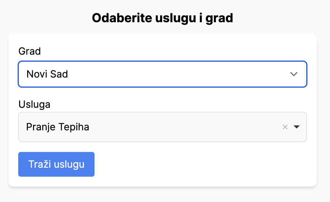 Odaberi pruzaoca usluge